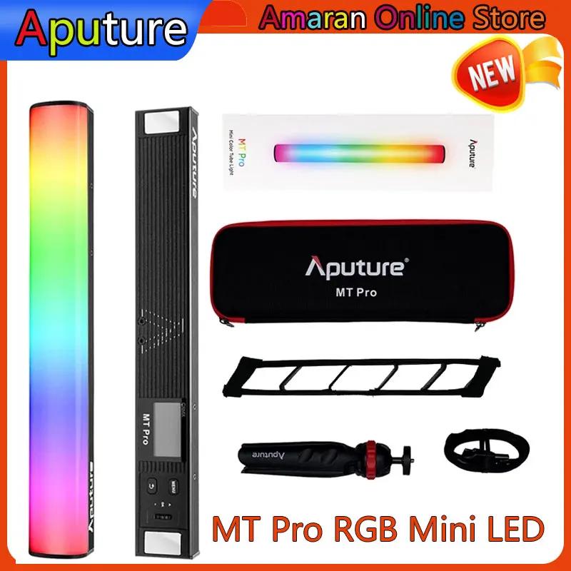 Aputure-ミニLEDチューブライト,写真照明,YouTubeビデオ撮影,vlog,7.5w,2000-10000k