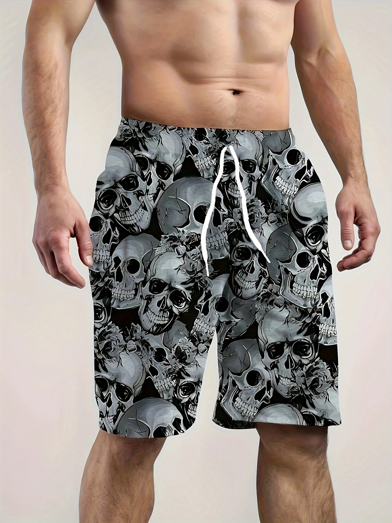 Summer Men Fashion Trend Shorts 3D Skull Graphic Shorts Summer Clothing Vacation Shorts Male Quick Drying Shorts Beach Shorts 6