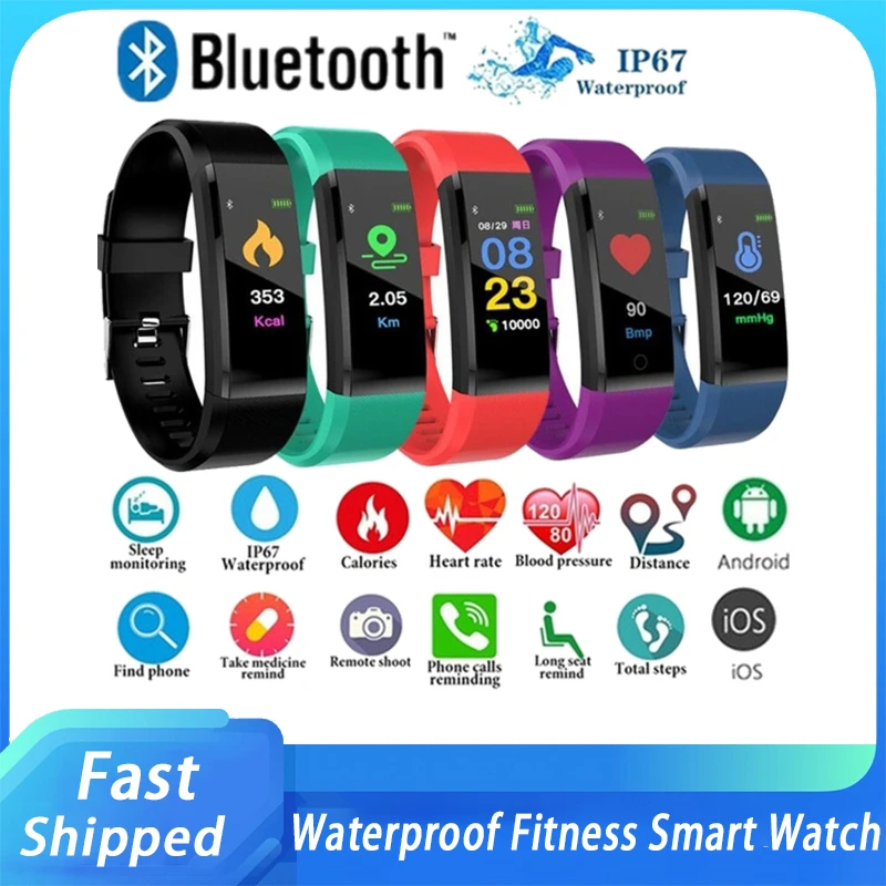 115plus Global Version Bluetooth Smart Watch Sport Health Waterproof