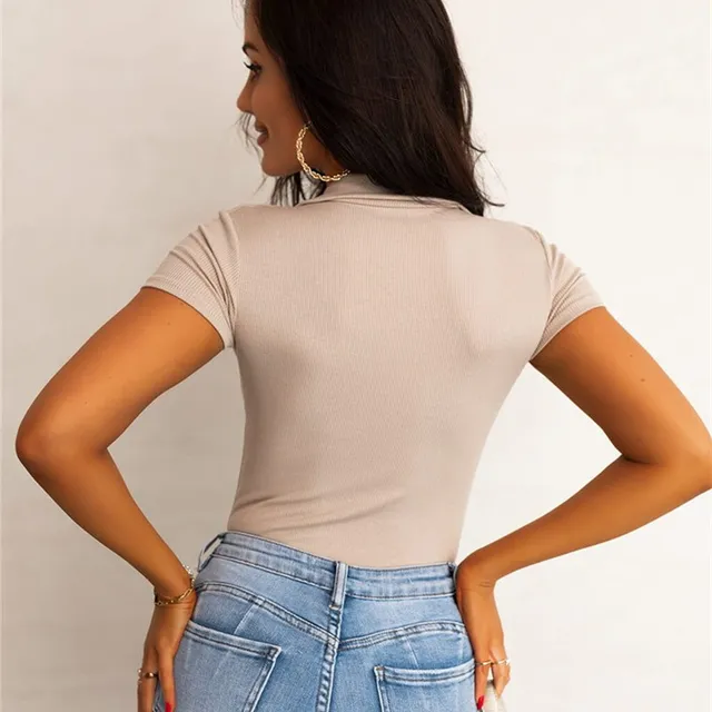 Spring and Summer New Cross border Y2K AliExpress European and American Women's Solid Color Top Short Sleeve T-shirt 2