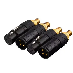 Premium XLR to RCA Audio Adapter - High - Fidelity Connector for Speakers and Microphones (Male Female 2pair)