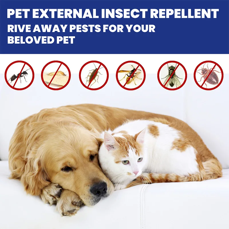 Pet Flea Killing Drops Anti Flea Cat Tick Lice Mite Cat Dog External Deworming Skin Lice Tick Drops Pet Itching Ringworm Remover