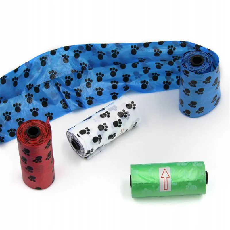 15Pcs/1Roll Pet Dog Waste Poop Bags Printing Doggy