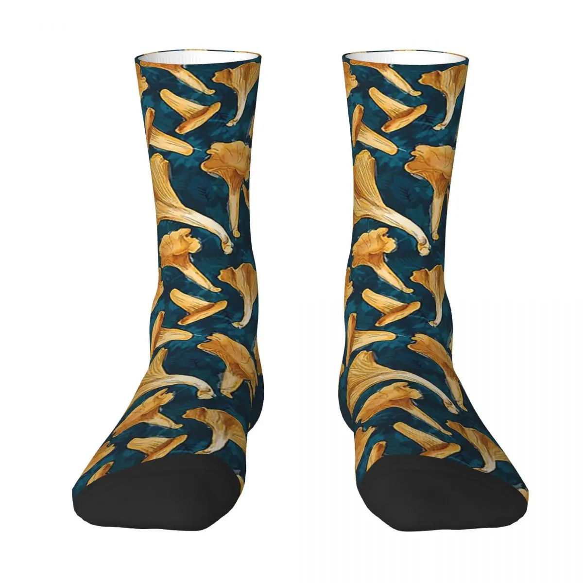 

All Seasons Crew Stockings Golden Yellow Chanterelle Mushrooms Socks Harajuku Long Socks Accessories for Men Women Gifts