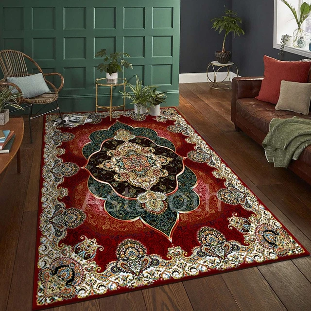 Vintage Persian Carpet In The Living Room Bedroom Bohemia Morocco Ethnic Area Rugs Non Slip 3D Mandala Geometric Print Door Mat 5