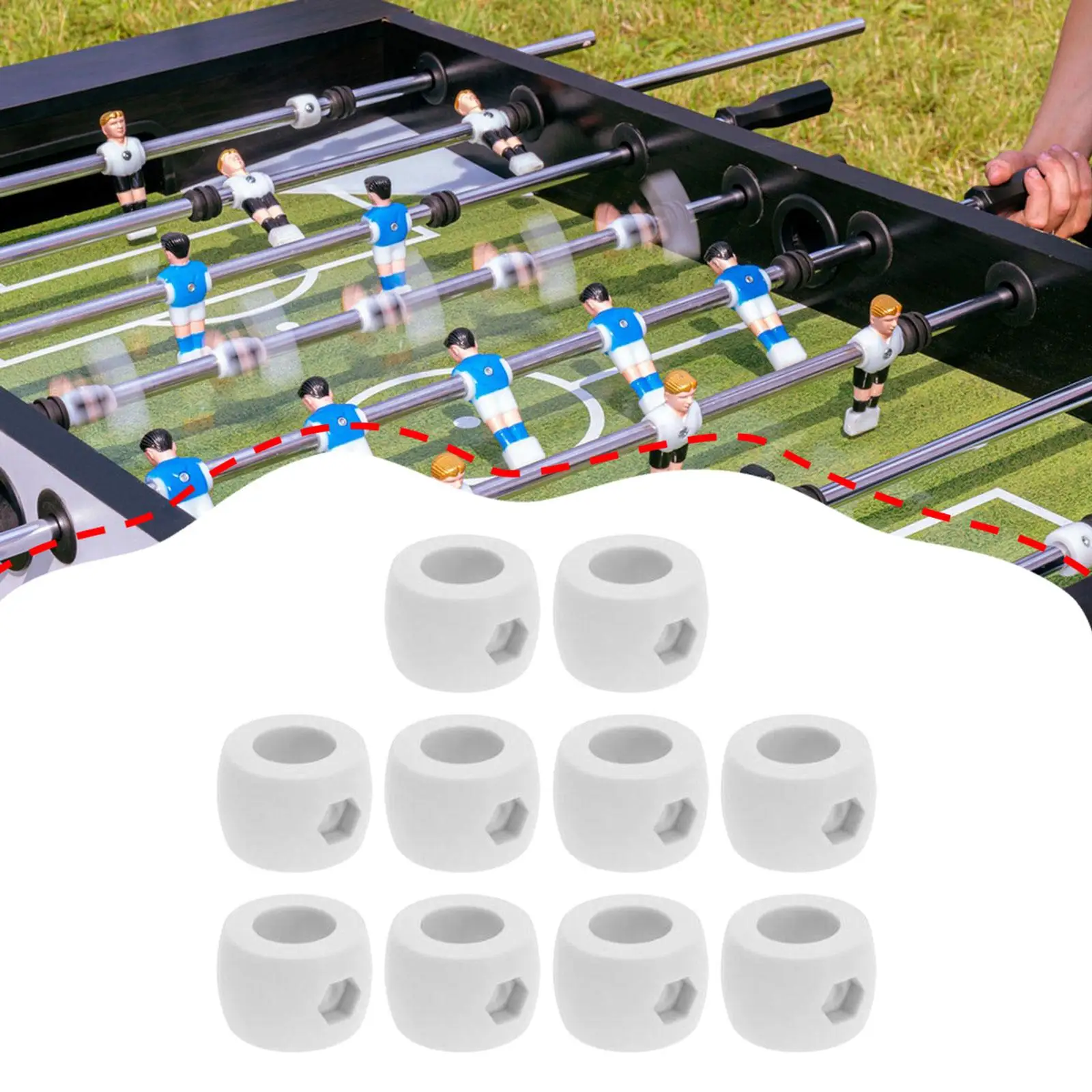10x Table Football Goal Bar Stop Rings Game Parts Easy Install Plastic Bumper Precision Fit Tabletop Soccer Goal Rod Positioner