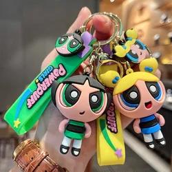 Cartoon anime The Powerpuff Girls Keychain Creative Handmade Car Keychain Pendant Luggage Accessories Gift Doll for Daughter