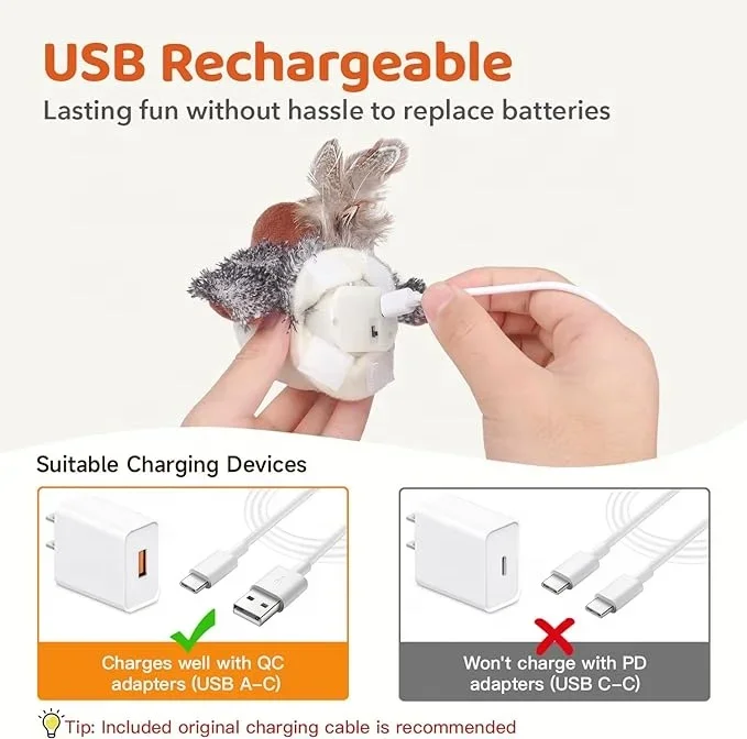 Bird Interactive Cat Multi Head Auto Cat Teaser Funny