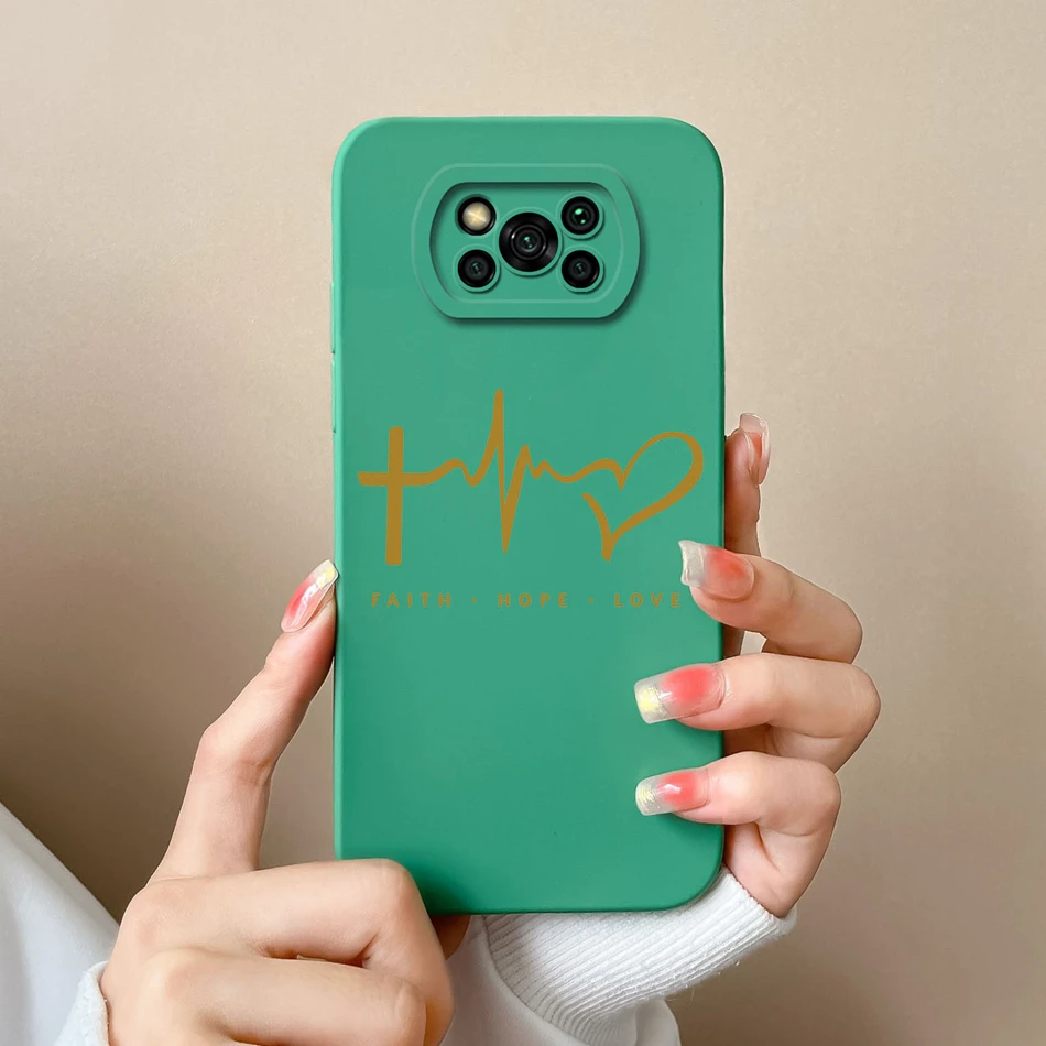 thumbnail image 1 of Funda de teléfono para Poco X3 Pro GT, carcasa trasera de protección de cámara de silicona líquida con corazón de amor para Xiaomi Poco X 3 Pro X3 NFC X3GT, 1 of 5