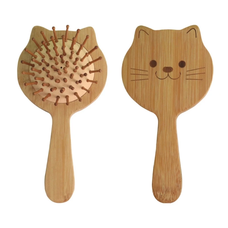 Baby Cradle Caps Brush Soft Hair Brush Hair Comb Bamboo Travel Styling Comb for Toddler Bath Massager