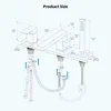 Bath Faucet with Handheld Shower 3 Hole Deck Mounted Bath Faucet Set Extensive Single Handle Bath Filler Honeycomb Stream 3