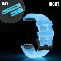 Luminous Silicone Watch Band for Garmin Fenix and Forerunner Series (Blue)
