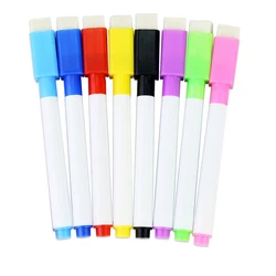 Vibrant 12 - Color Magnetic Whiteboard Marker Set with Eraser Brushes (8 colors)