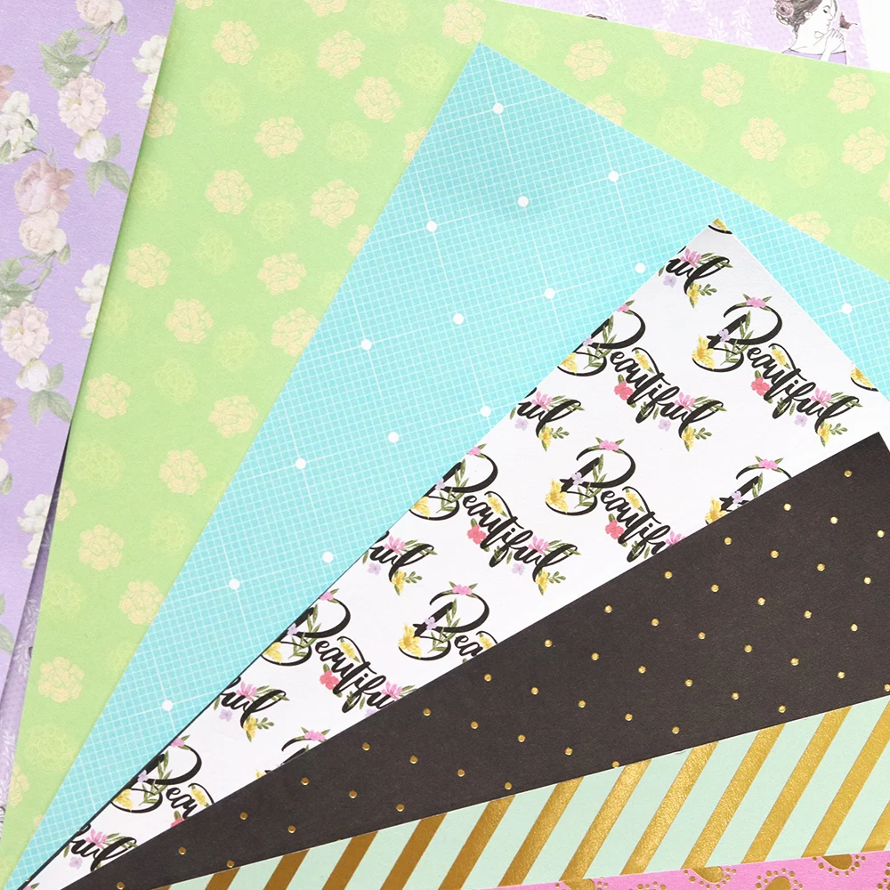 크리 에이 티브 경로 6x6 인치 Scrapbooking 용품 디자이너 패턴 공예 종이 장식 배경 종이 접기 팩 산성 무료