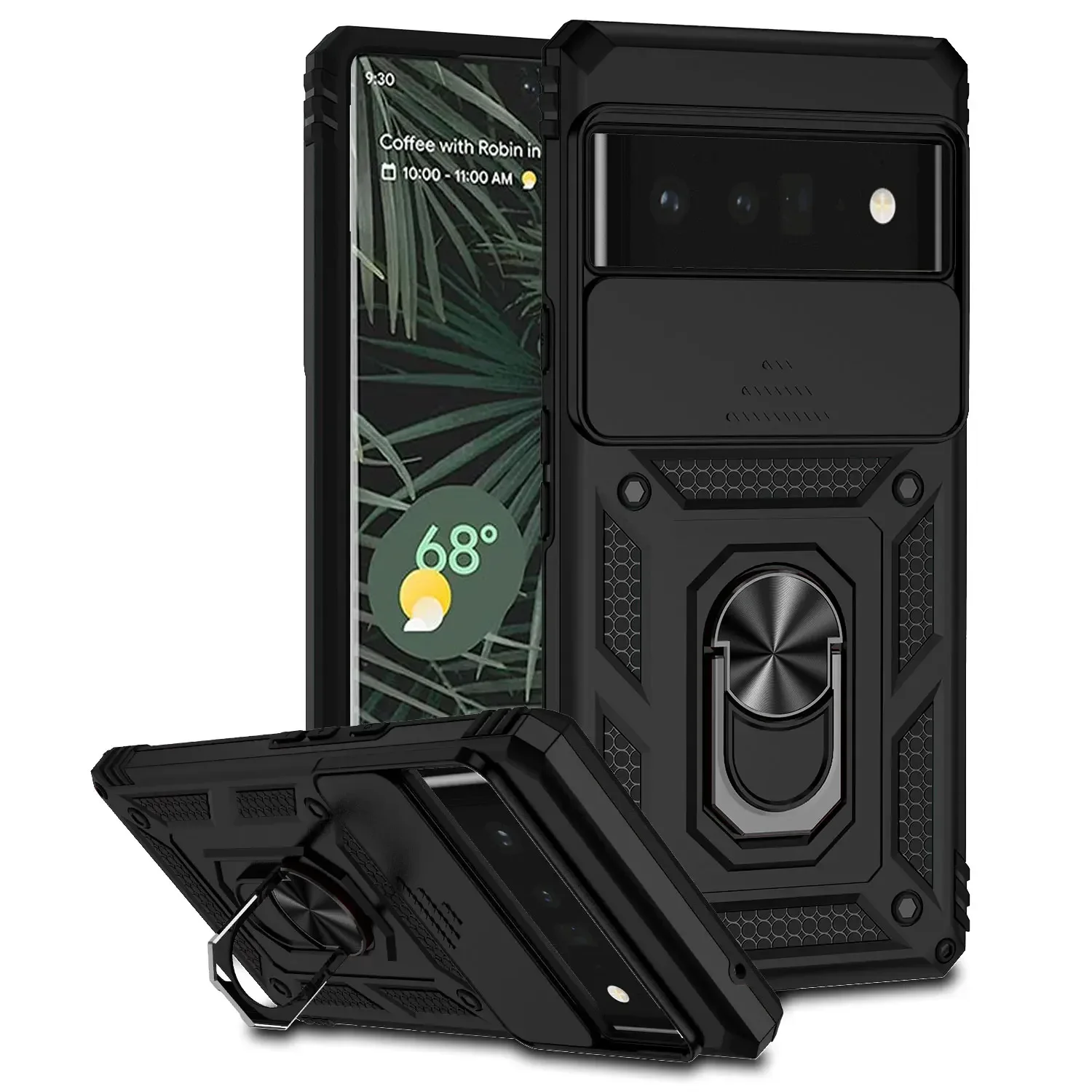Durable Armor Case with Ring Holder and Lens Protection