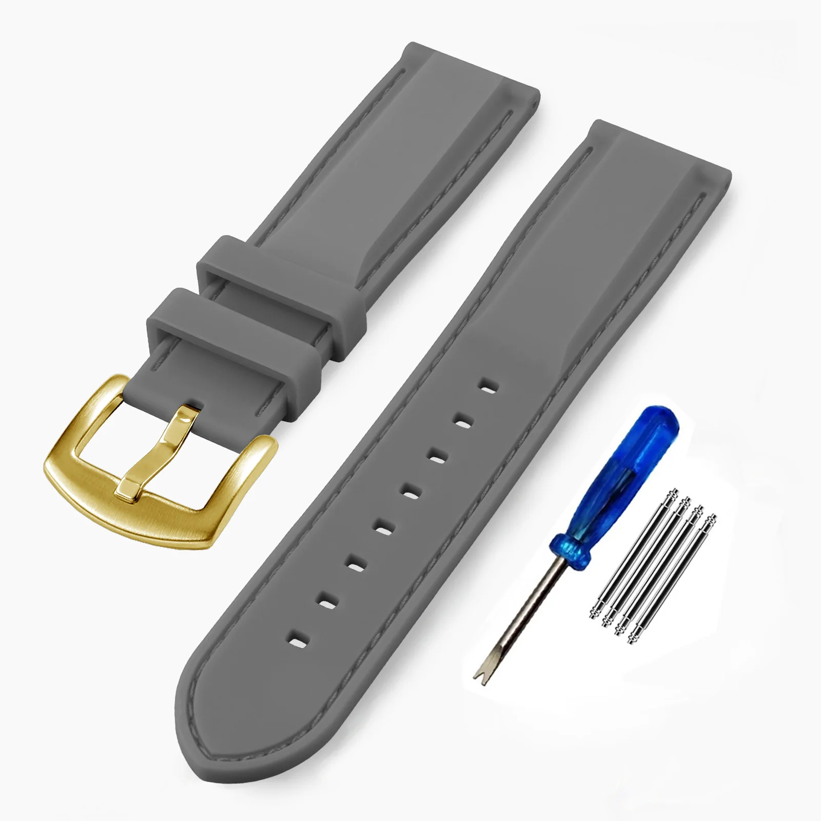 Silicone Soft Comfort Watch Band Strap - Premium Rubber Replacement Wristband, 20mm/22mm