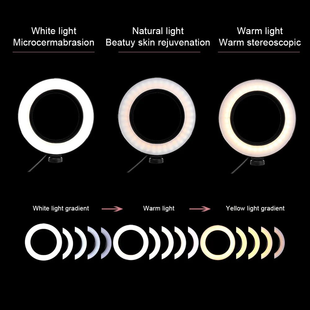 Description Picture 5 of itemLED Selfie Ring Lighting Photographic Selfie Ring Lamp USB Remote Fill light For YouTube TikTok Video Live Phone Holder & Tripod