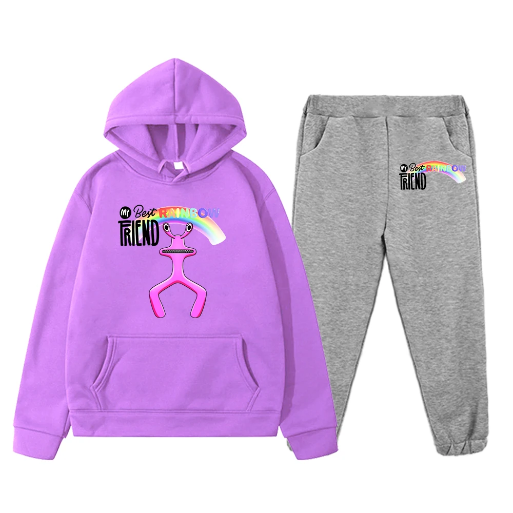 Rainbow Friends Purple Graphic Hoodie and Pants Set Long Sleeve Casual  Cartoon Sweatshirt Kawaii Cartoon Printing Hoody Children - AliExpress