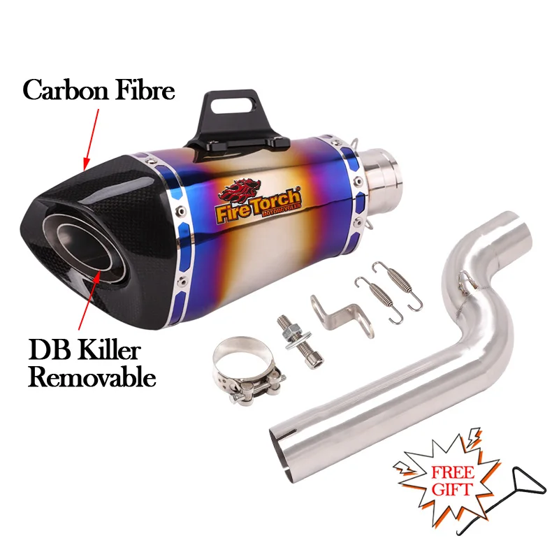 Slip On For BMW F900R F900XR 2020 - 2021 2022 2023 Motorcycle Carbon 51mm Exhaust Muffler DB Killer Escape Moto Middle Link Pipe - Image 4