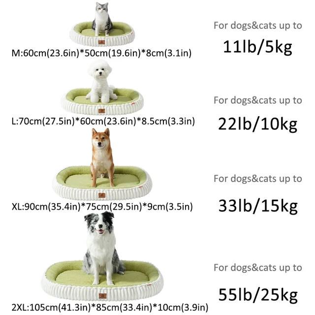 Flannel Dog Bed Autumn Winter Thickening Warmth Ellipse Dog Sofa Beds Bottom Detachable Soft Plush Pet Pad Dogs Accessories 6