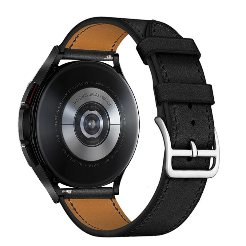 Elegant Leather Wristband Replacement for Smartwatches - 20mm/22mm Strap Bracelet