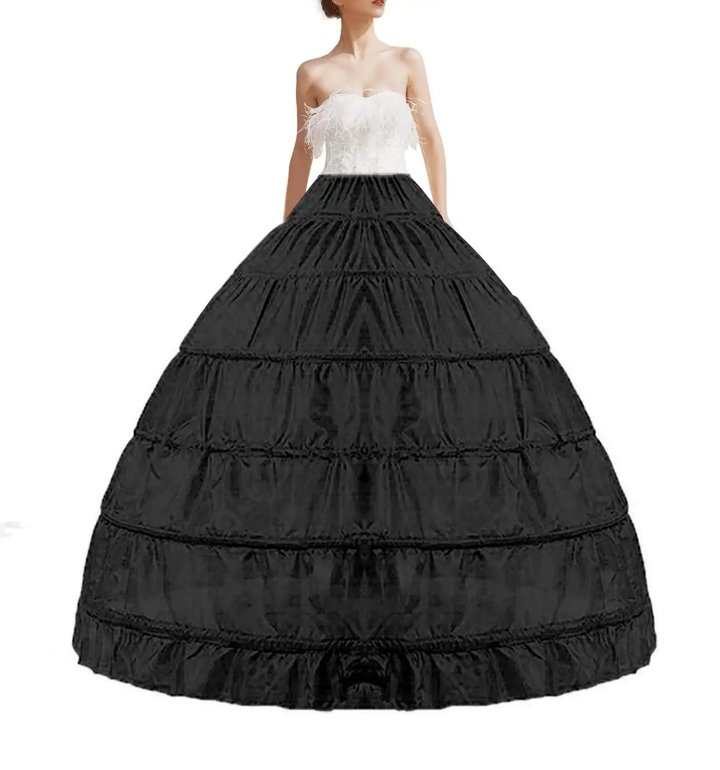 

Women Crinoline 6 Hoop Skirt Half Slip Petticoats Floor Length Underskirt for Wedding Dress Ball Gown 2023