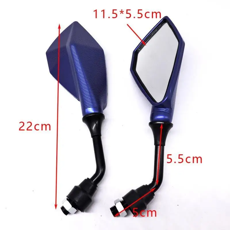 1 Pair Motorcycle Rearview Mirror Replacement Parts Scooter E-bike Reversing Auxiliary Mirror 10mm Universal Modified Accessory