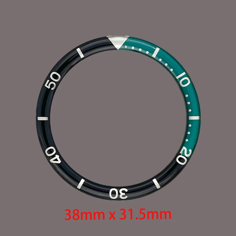 38mmx31,5mm Flacher Harz-Aluminium-Lünetteneinsatz Passend für SKX007 SKX009 Uhrengehäuse NH35 NH36 Gehäuse Uhrenlünettenring Ersatzteile – Detail 1