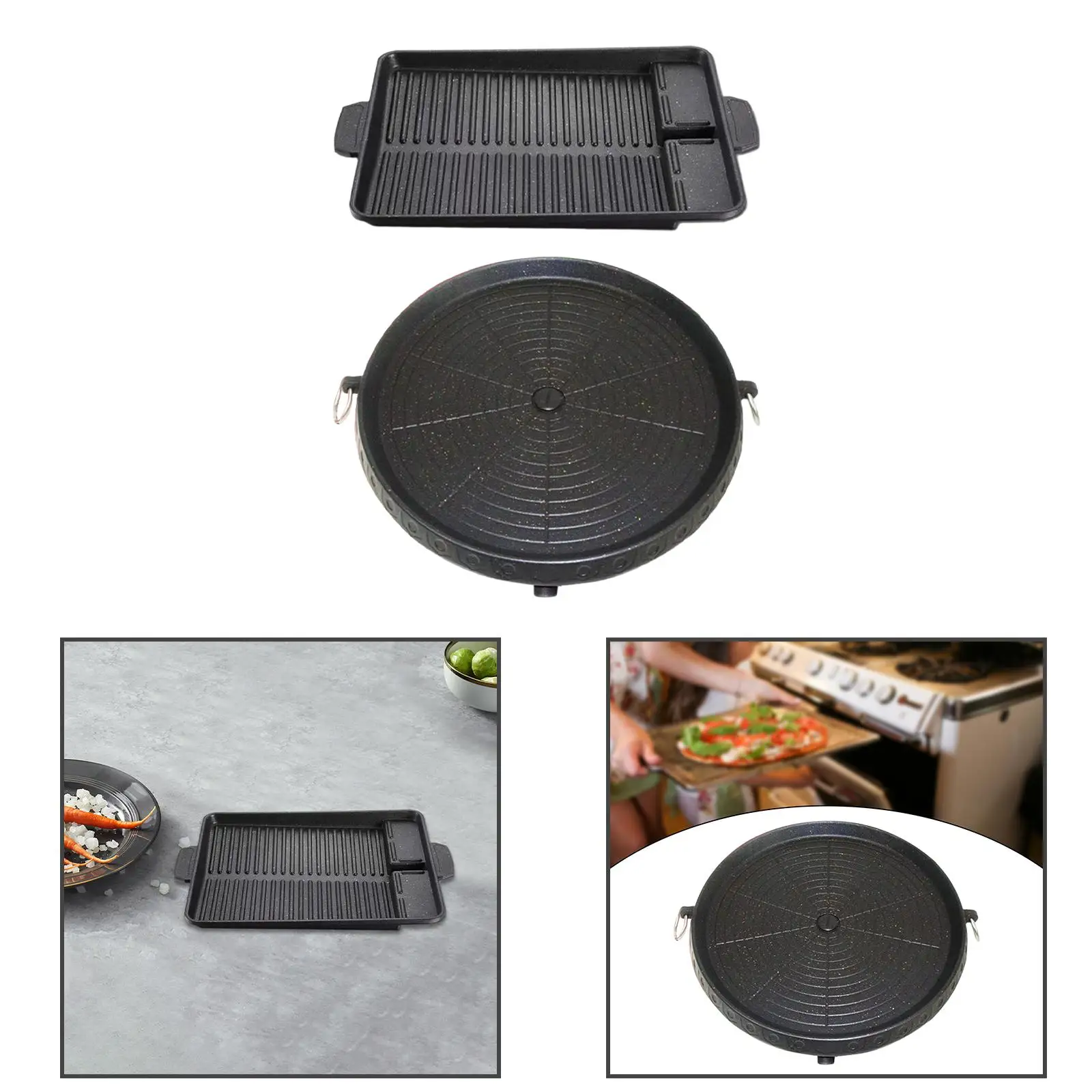 Korean BBQ Grill Pan Easy to Clean Grilling Pan for Outdoor Travel Kitchen