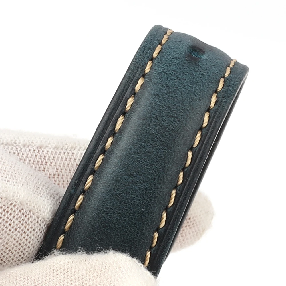 Onthelevel Genuine Leather Watchbadns 18mm 20mm 22mm 24mm Dark Blue Woemn Men Cowhide Watch Band Strap Watch Accessories