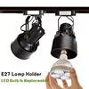 PAR30 LED E27 Track Light Bracket Base 2-Wires Rail Ceiling Lamps Holder Clothing Store Living Room Replaceable Spotlight Socket 2