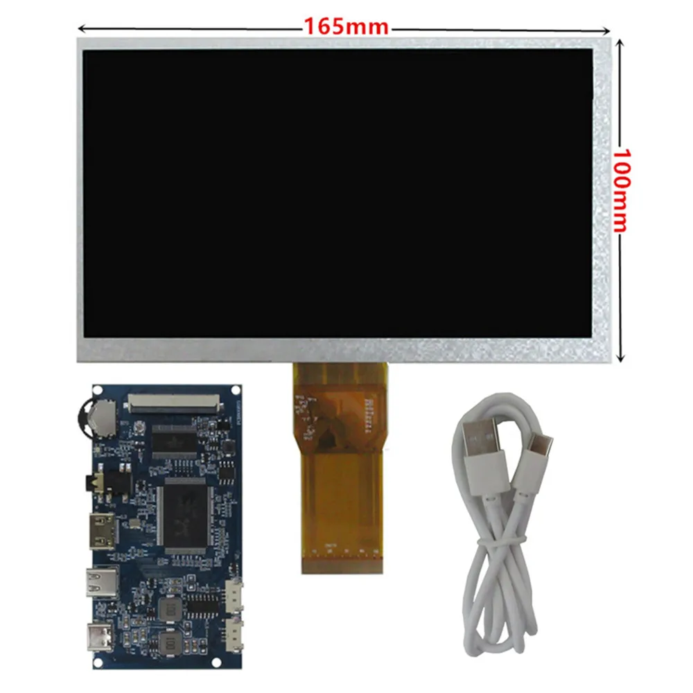 7-Inch 50Pin TTL 1024*600 Portable LCD Display Screen Multi-Purpose Universal DIY Type-c Mini HDMI Driver Control Board Monitor