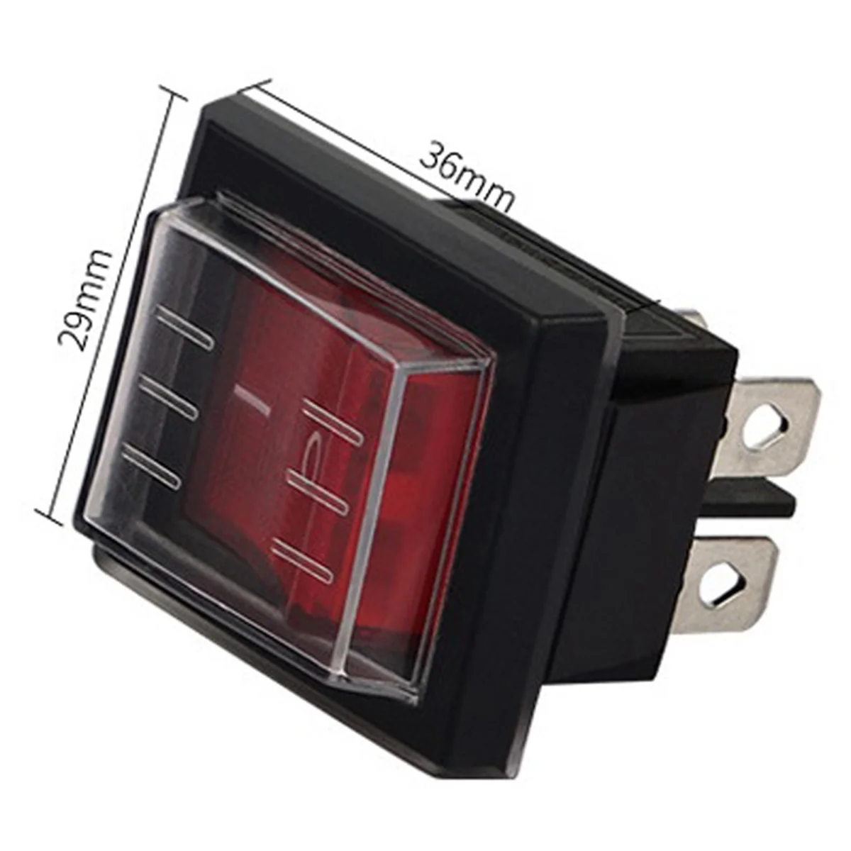 BAAE 1PC 36X29Mm SPST 4 핀 방수 커버가있는 산업용 진공 청소기 용 방수 보트 로커 스위치