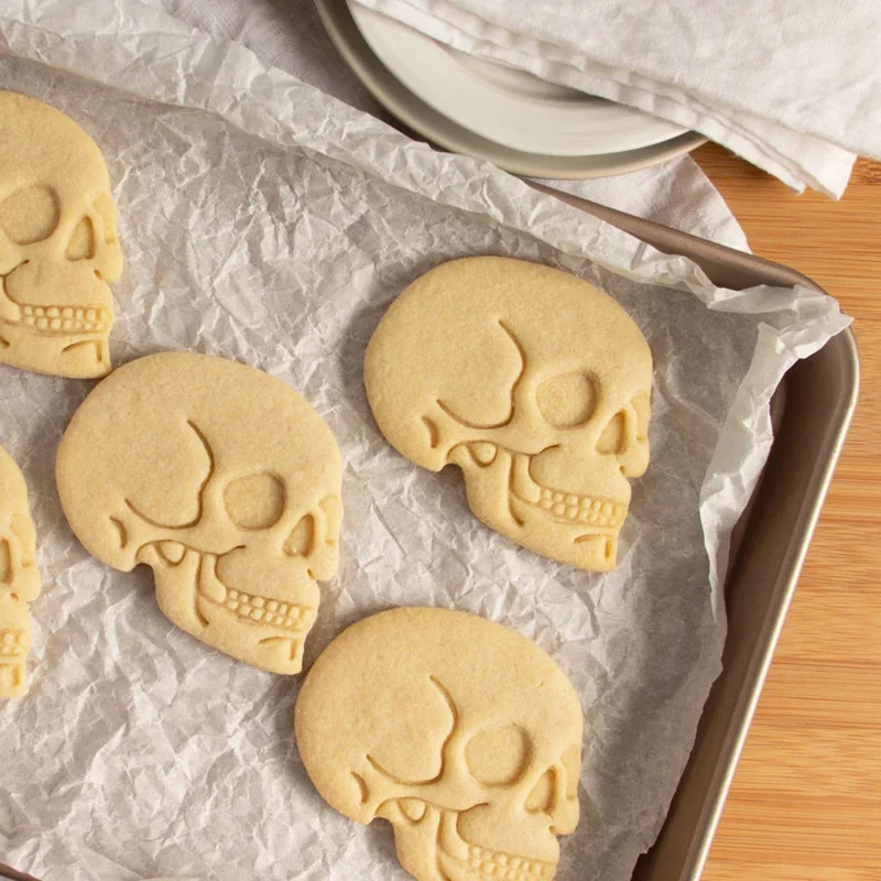 Halloween Skull Brain Organs Cookie Cutters Plastic 3D Cartoon Pressable Biscuit Stamp Chocolate Mold Cake Decorating Tools cookie cutter cookie mould cookie printing mold baking mold cookie maker press kit baking decorating tools