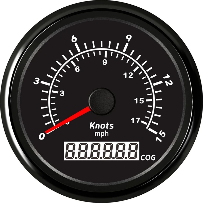 

New Type Boat 85mm 0-15Knots Display Speedometers 0-17Mph GPS Speed Mileometers Black Devices with Antenna & 8 Kinds Backlight