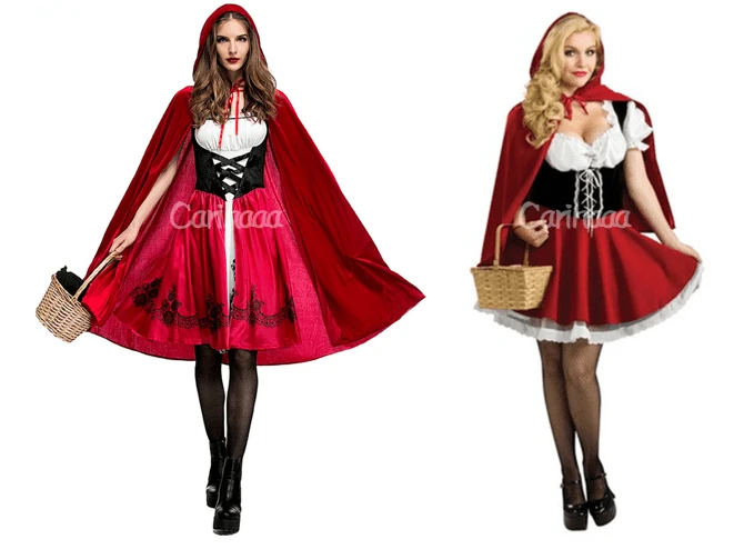 

Halloween Costume For Adult Women Little Red Riding Hooded Cosplay Fantasy Game Uniforms Fancy Dress Party Cloak Outfit S-6XL