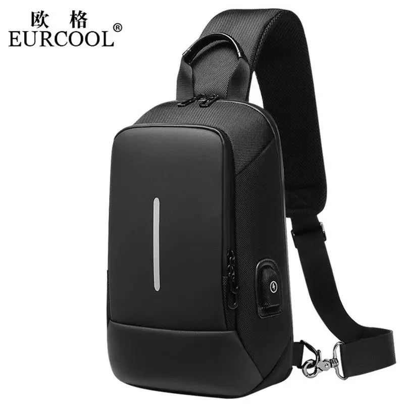 

Men's Shoulder Bag Multifunction Waterproof Crossbody Sling For 9.7 inch Ipad Crossbody Pack USB Messenger Pack for Male Bolsas