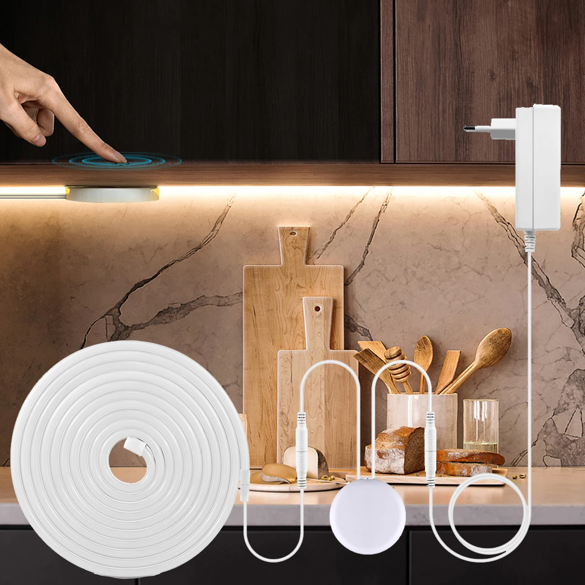 LED Under Cabinet Light Neon Strip Hand Scan Touch Sensor Switch Dimmable For Kitchen Lighting 1-5M 12V 10M 24V + EU Plug led strip light led cabinet light under cabinet light cabinet lights led cabinet lights