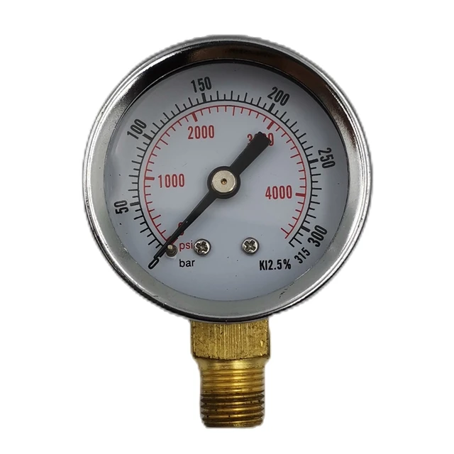 1/8'' NPT 40mm Diameter Air Gas Manometer High Pressure Gauge 315Bar