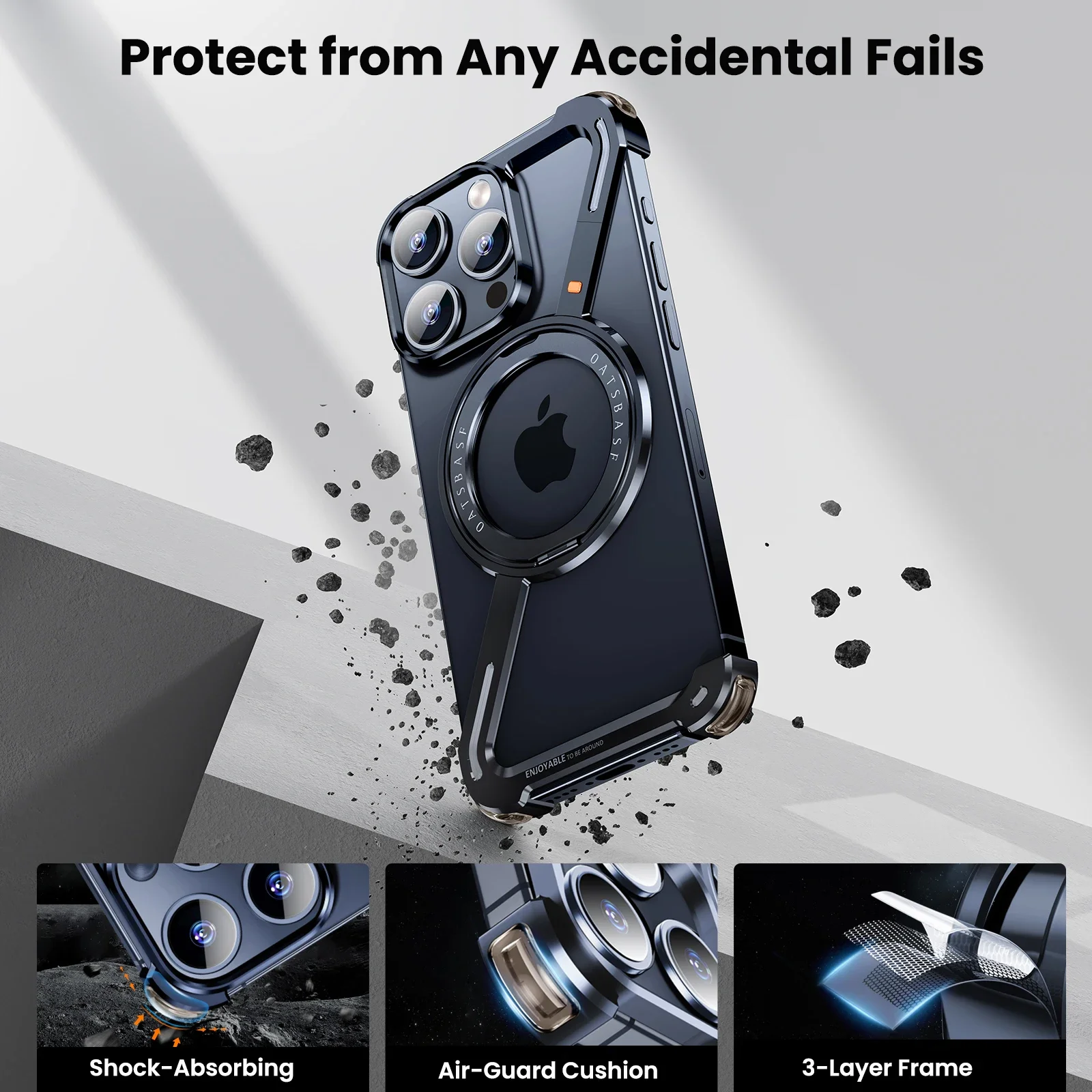 Oatsbasf Z Shape Metal MagsafePhone Case for iPhone14/Plus