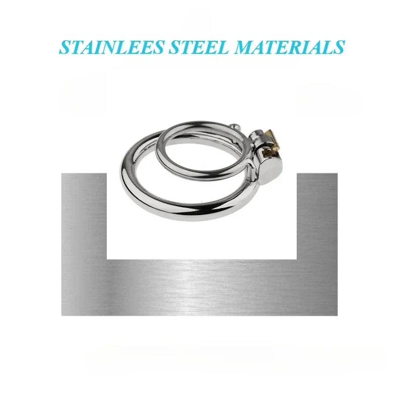 BDSM Double Penis Rings Cock Lock Prevent Erection Cheat Male Chastity Cages Erotic Metal Bondage Restraint Sex Toy For Men