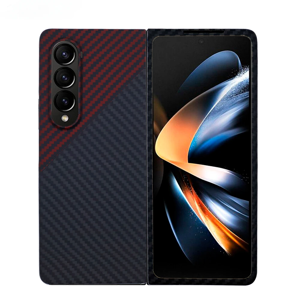 

Dropshipping Real Aramid Fiber Two Color Carbon Fiber Phone For Samung Galaxy Z Fold 4 Fold4 Ultra Thin Z Fold 3 Full CASE Cover