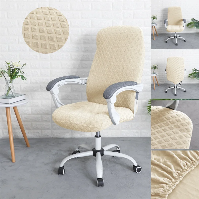 

Jacquard Office Chair Cover Elastic Lattice Gaming Chairs Slipcovers Computer Seat Case Removable Funda Silla Escritorio Home