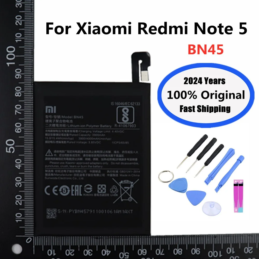 

Оригинальный аккумулятор 2024 года BN45 100% Xiao mi для Xiaomi Redmi Note 5 Note5, высококачественные Мобильный телефон батареи, быстрая доставка