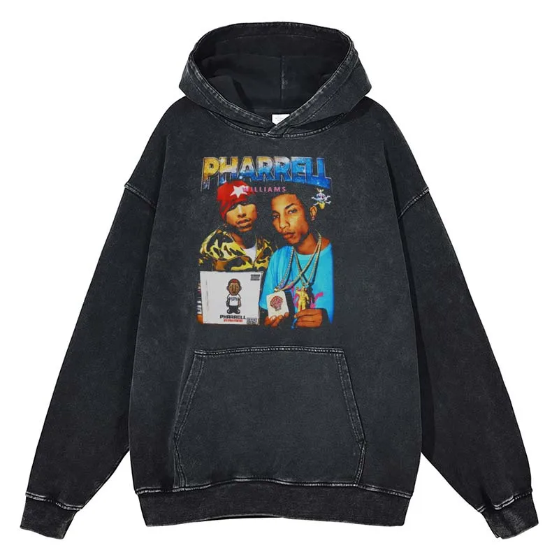 

Hip Hop Rap Pharrell Williams Graphic Hoodies High Street Fashion Men Women Clothes Autumn Winter Cotton Oversized Sweatshirt