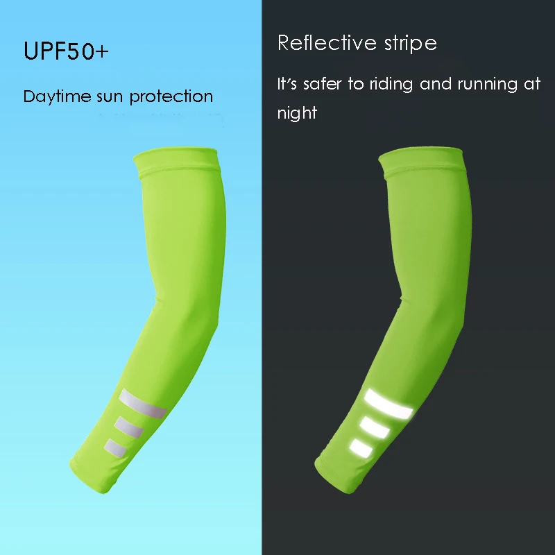 2PCS Summer Sun UV Protection Women Arm Sleeves Reflective Night Cycling Running Arm Warmers Cover Men Sports Armguards Cuff cooling arm sleeves sun protection arm sleeves reflective arm bands arm sleeves