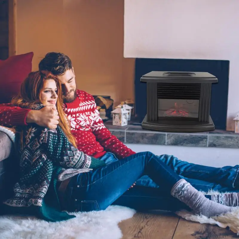 Electric Fireplace Heater Remote Control Tabletop Warmer Simulation Flame  Heating Portable Mantelpiece Room Office Heating EU - AliExpress
