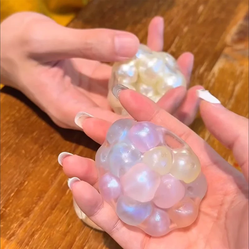 Stress Relief Squeeze Pearl Balls Fidget Toy Glazed Beads Vent Ball for Party Kids Fidgeting Girl Baby fidget toys