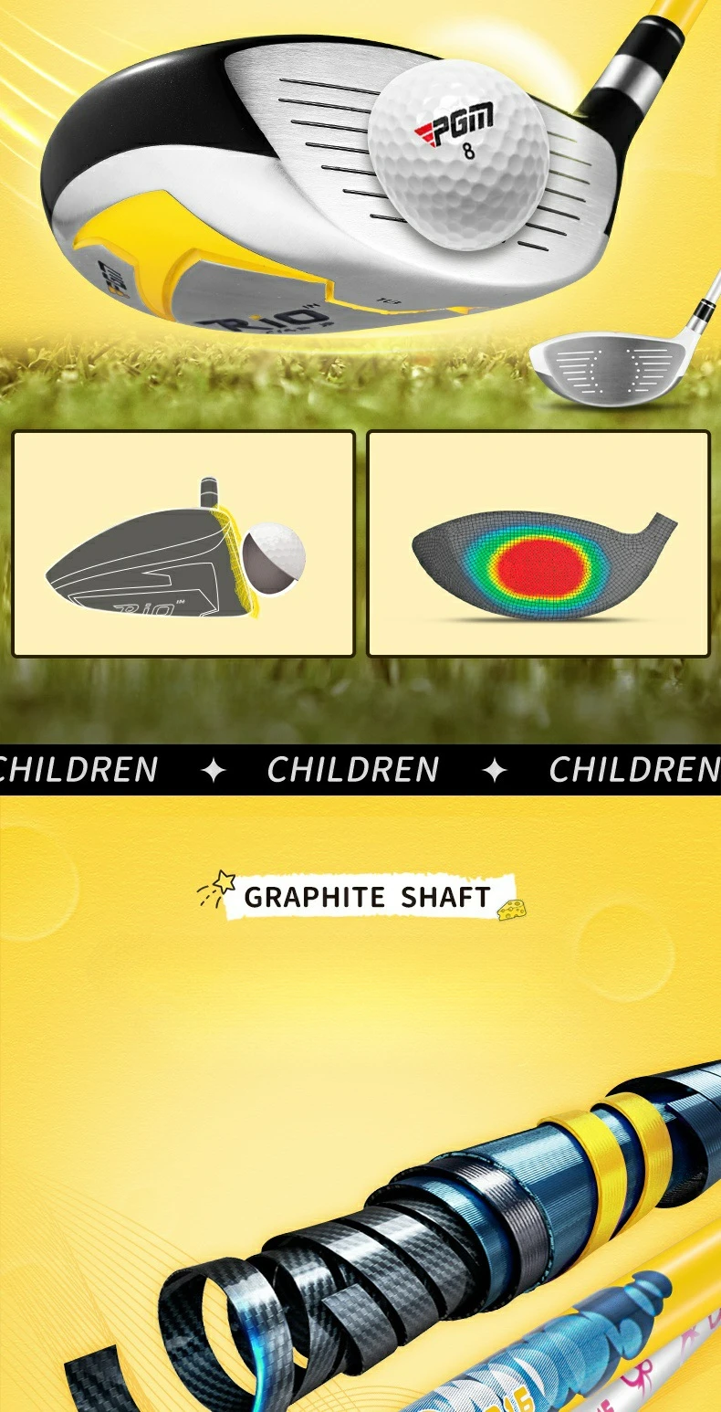 Description Picture 3 of itemPGM Golf Clubs Kids Large Volume Children Drivers Carbon Shaft Beginner Golf Club Junior Carbon Golf Club JRMG017