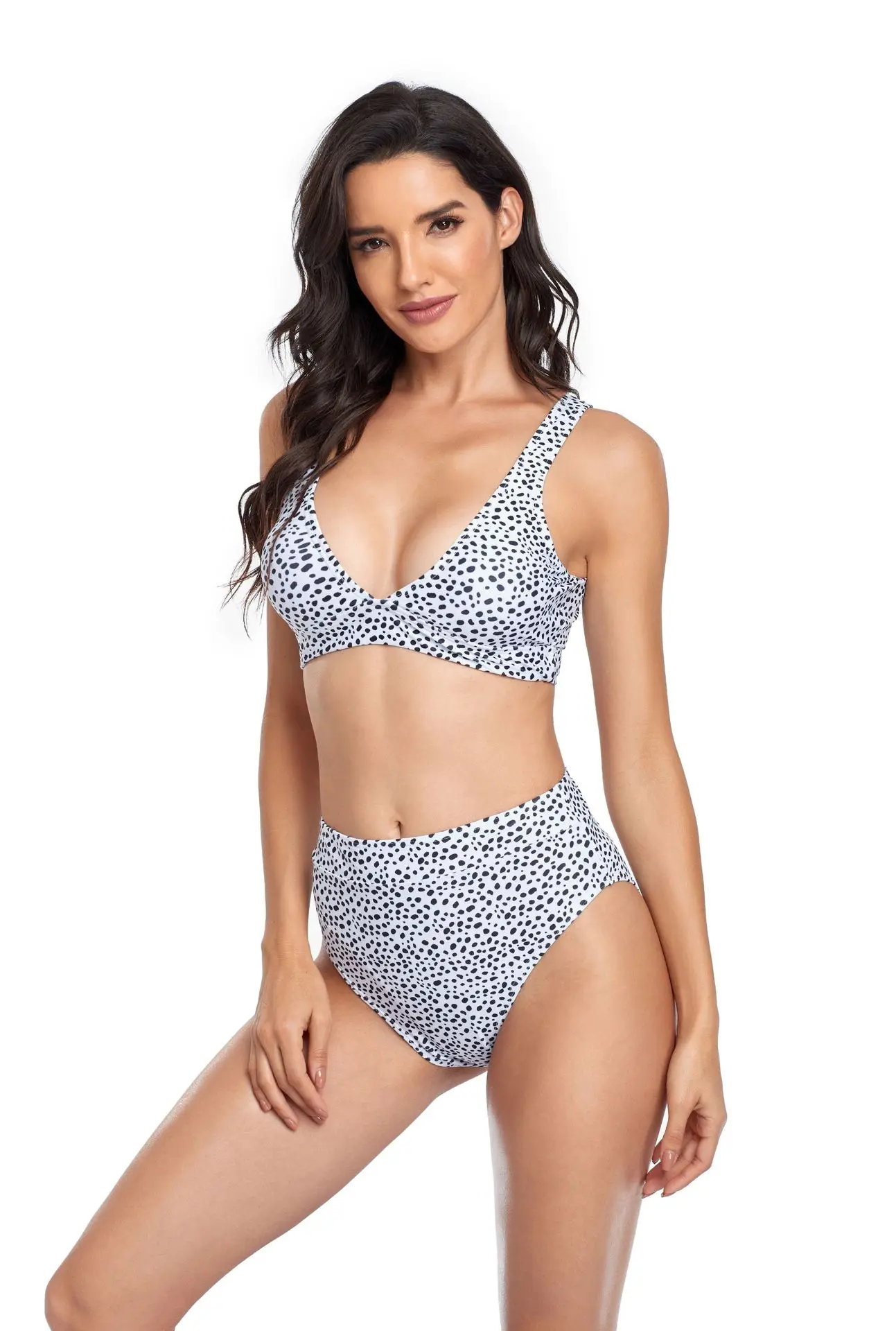 Dot Print Swimsuit Women Bikini Set Sexy Push-up Padded Summer Two Pieces Swimwear Beachwear Split Bathing Suits